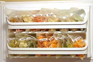 baby food cubes in freezer bags