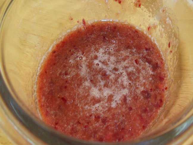 Fresh homemade cherry baby food 
