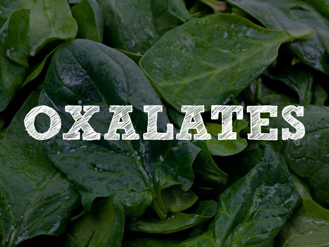 oxalates in spinach for baby